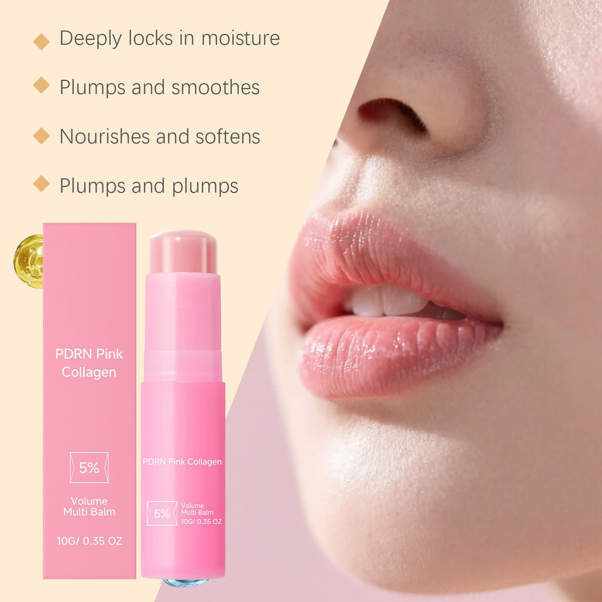 PDRN Pink Collagen Cream Stick – Nourishing Lip Balm 10g Collagen Lip Balm Oasis Select
