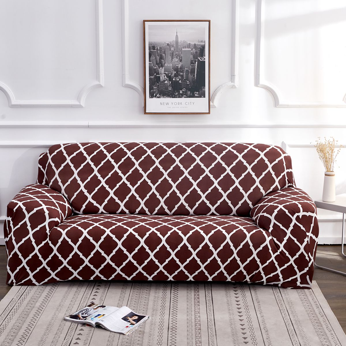 Elastic Floral Sofa Slipcover – Stretch Fit 2 & 3 Seater Cover Sofa Slipcover Oasis Select