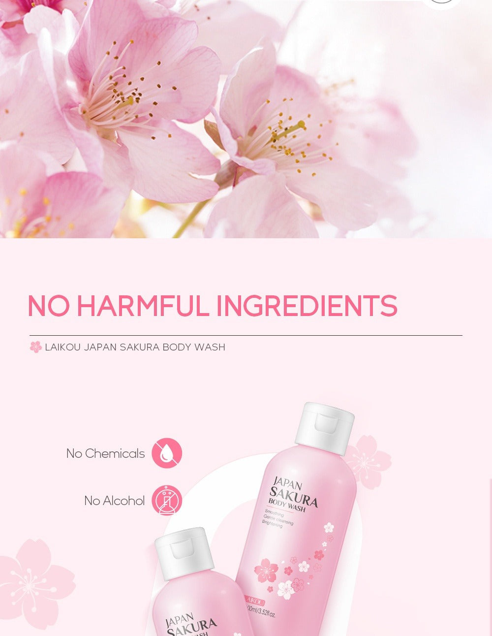 Japanese Cherry Blossom Shower Gel 100ml | Moisturizing Body Wash Moisturizing Shower Gel Oasis Select