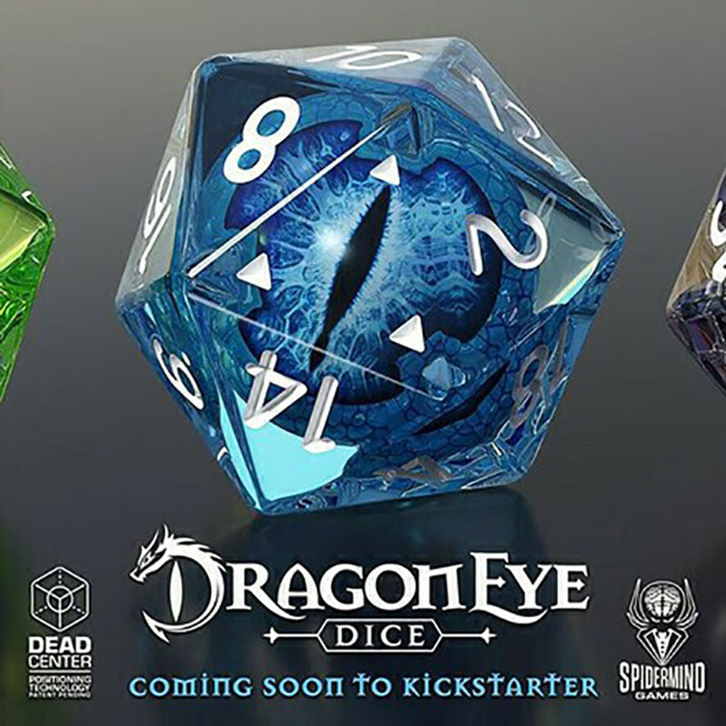Dragon Eye Crystal Resin Dice Set | Colorful Polyhedral D20 Polyhedral Dice Set Oasis Select Blue