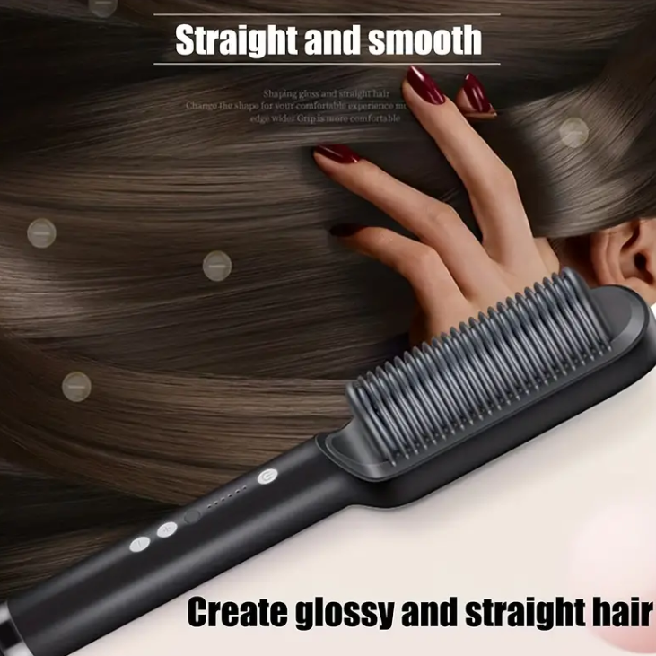 2-in-1 Negative Ion Hair Straightening & Curling Comb Hair Styling Comb Oasis Select