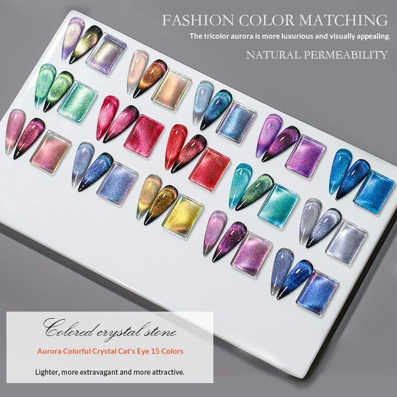 Cat's Eye Gel Polish – Aurora Chameleon Nail Art | 15mL Nail Gel Polish Oasis Select