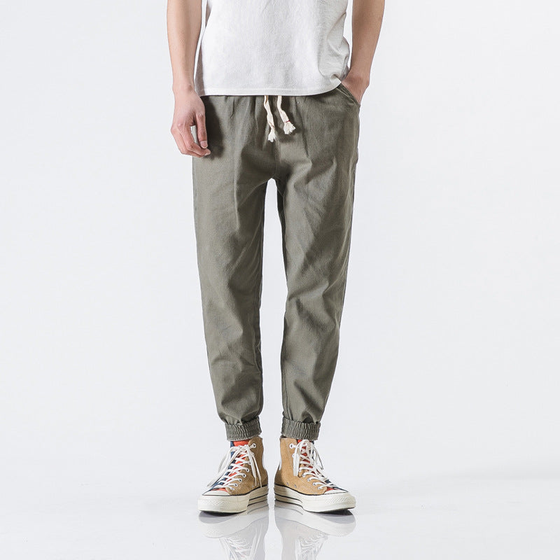 Men's Cotton Casual Pants – Slim Pencil Cut, Sizes M–3XL Men's Casual Pants Oasis Select Grey L