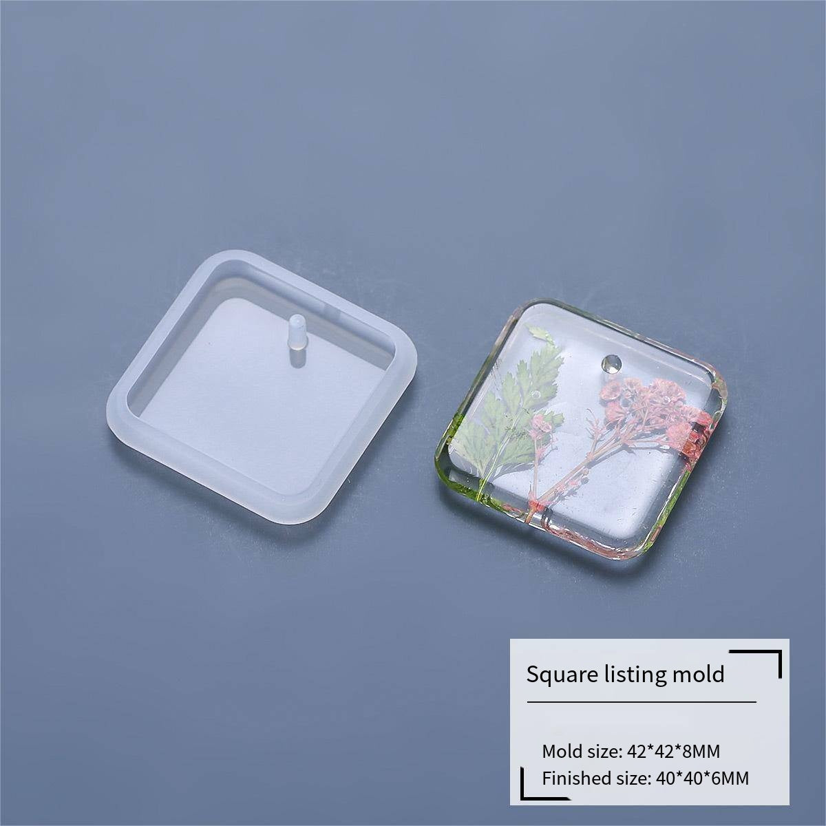 Silicone Epoxy Mold Set – Heart Pendant & DIY Jewelry Tags Silicone Resin Mold Oasis Select Square