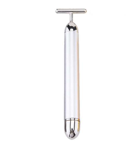 24K Gold Vibrating Facial Roller Massager | Ultrasonic Glow Facial Massager Tool Oasis Select Silver
