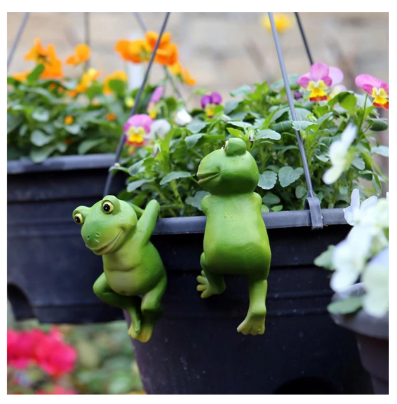 Resin Frog & Rabbit Garden Ornaments | Flower Pot Decor Garden Ornament Oasis Select
