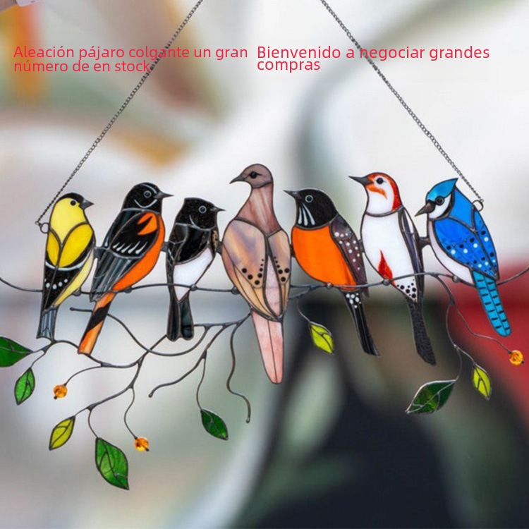 Alloy Double-Sided Oil Drip Bird Hanging Wall Decoration Hanging Wall Decoration Oasis Select