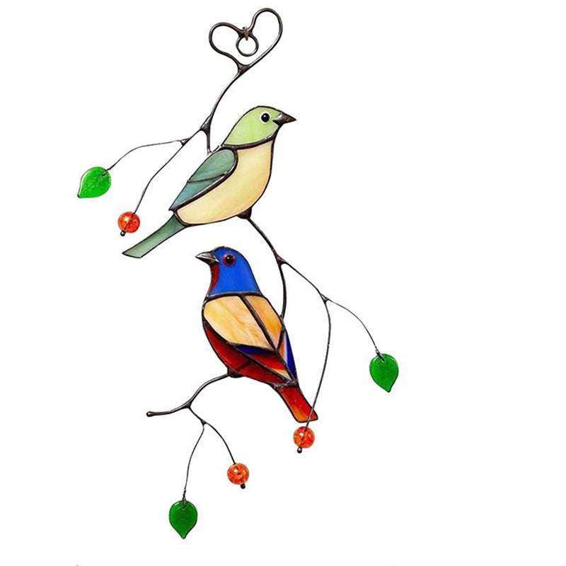 Alloy Double-Sided Oil Drip Bird Hanging Wall Decoration