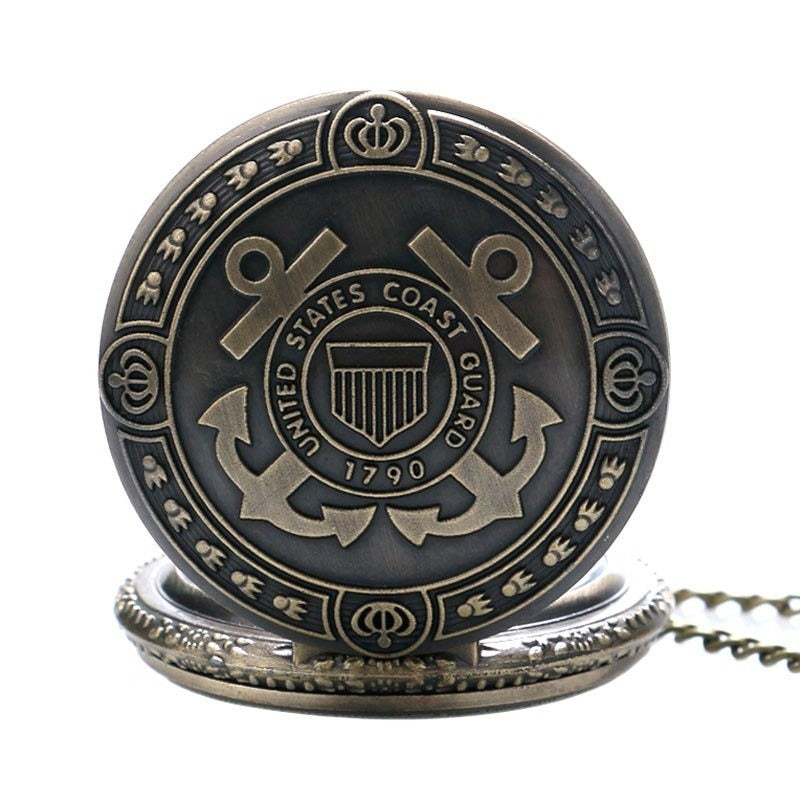 US Coast Guard 1790 Bronze Vintage Pocket Watch | Quartz Pocket Watch Oasis Select