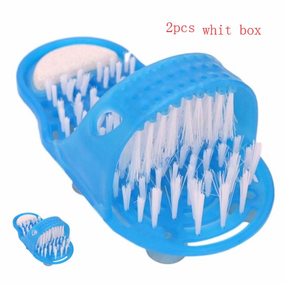 Shower Foot Scrubber Massager Slippers with Pumice Stone Foot Scrubber Slippers Oasis Select Blue - With box 2