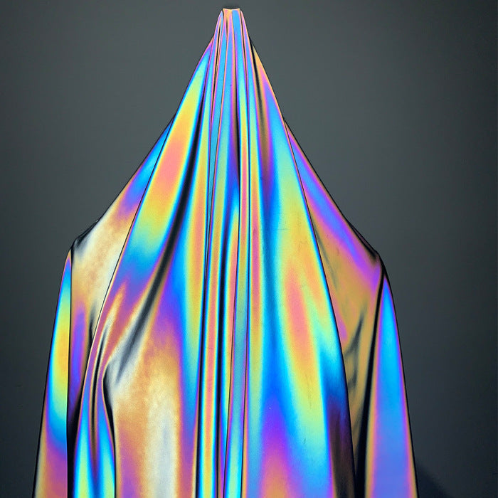Rainbow Gradient Reflective Fabric – 100% Polyester | 145–160cm Reflective Fabric Oasis Select Colorful 1m