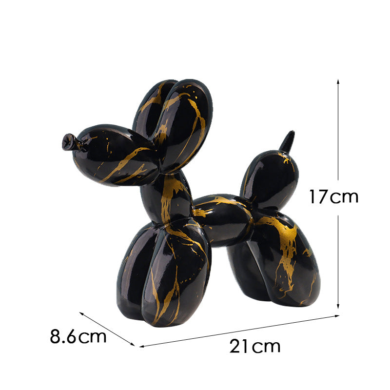 Colorful Balloon Dog Figurine | European Water Transfer Art Decor Decorative Figurine Oasis Select Black Gold