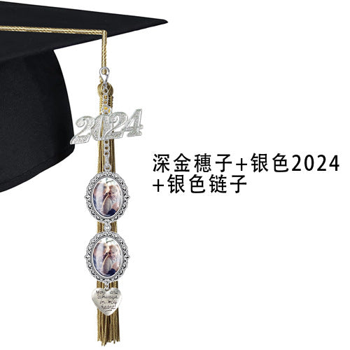 DIY 2024 Graduation Photo Frame with Tassels & Gems Graduation Photo Frame Oasis Select Deep gold