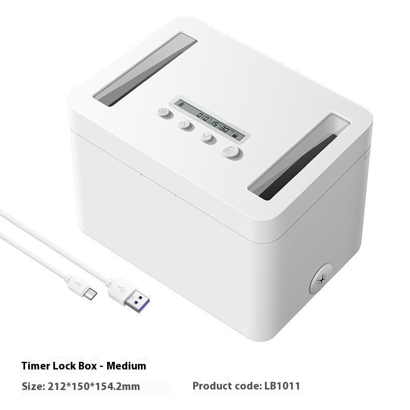 Mobile Phone Time Lock Control Box – Screen Time Management Phone Lock Box Oasis Select White White Medium