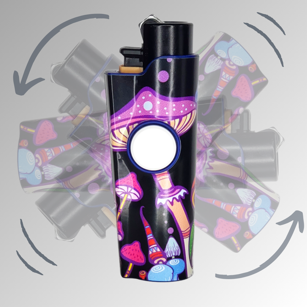 FLKR LYTR Fidget Spinner Lighter Case – Mushroom Garden Lighter Case Oasis Select