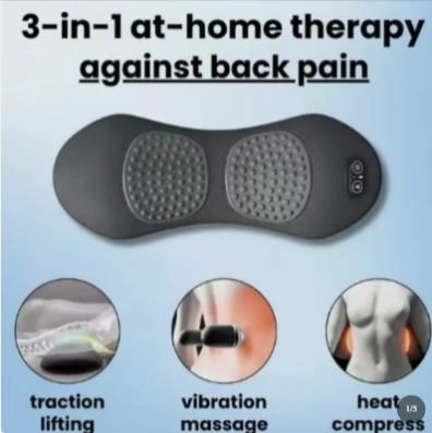 Memory Foam Airbag Lumbar Cushion with 3 Massage Modes Massage Lumbar Cushion Oasis Select Classic grey US