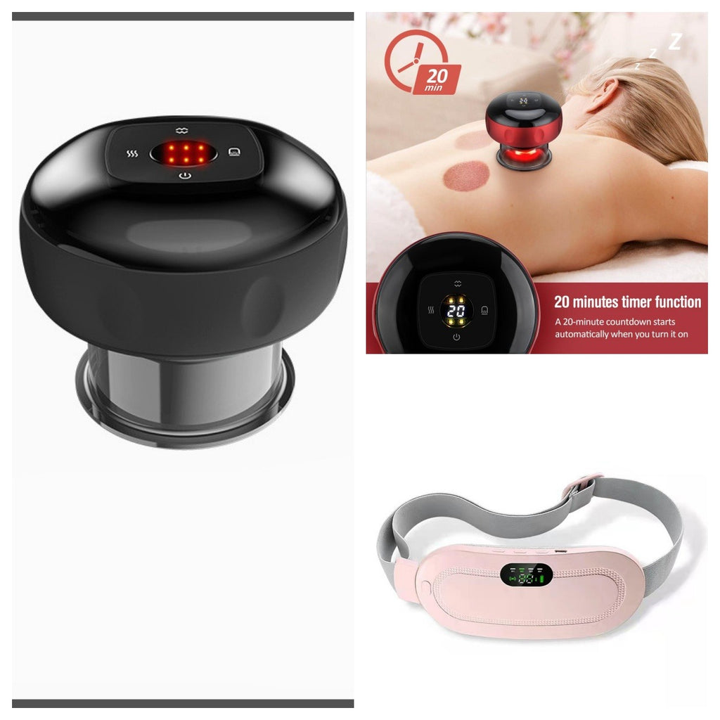 Smart Heating Pad Belt – Warmth & Vibration Massage | USB Heating Massage Belt Oasis Select Pink Set1