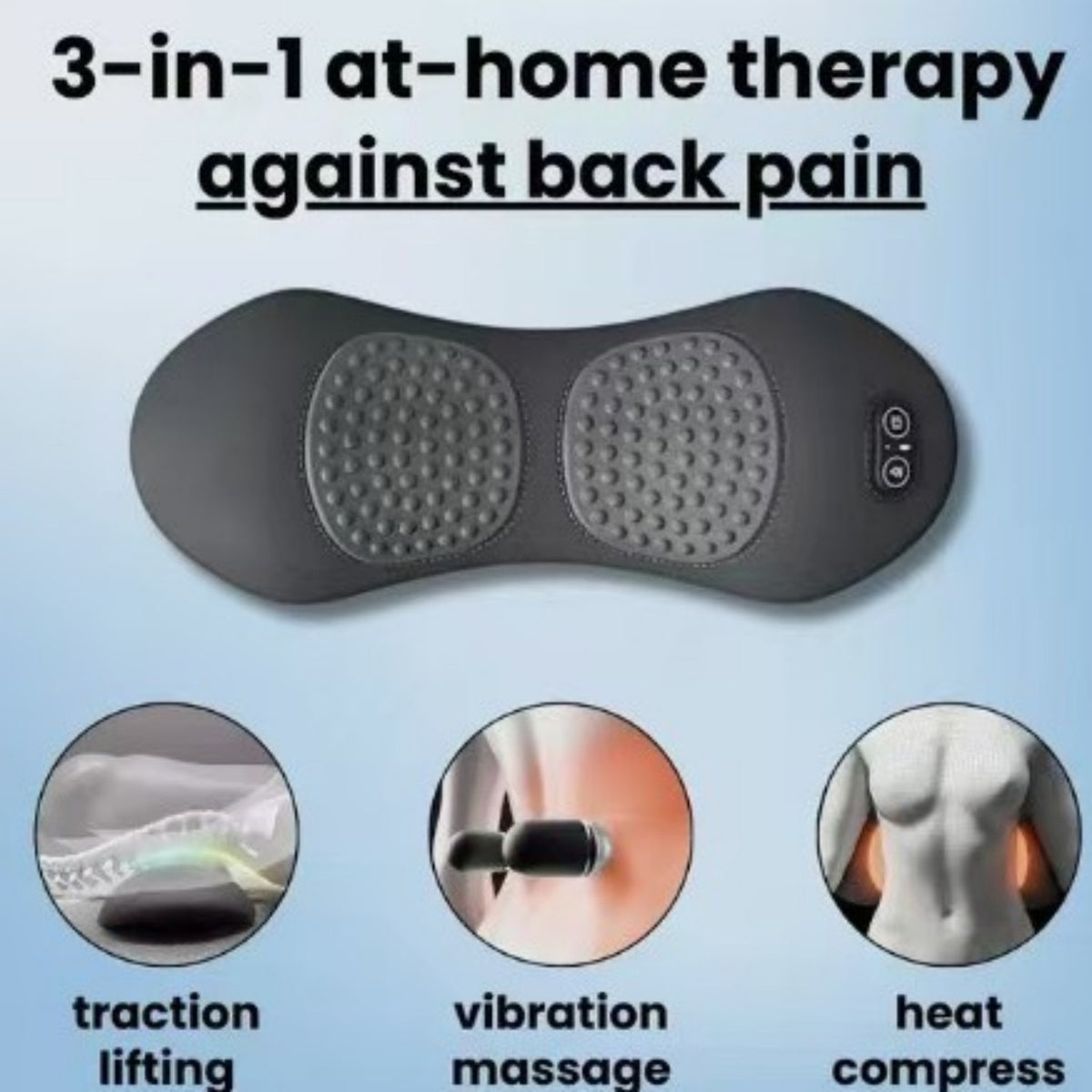Memory Foam Airbag Lumbar Cushion with 3 Massage Modes Massage Lumbar Cushion Oasis Select