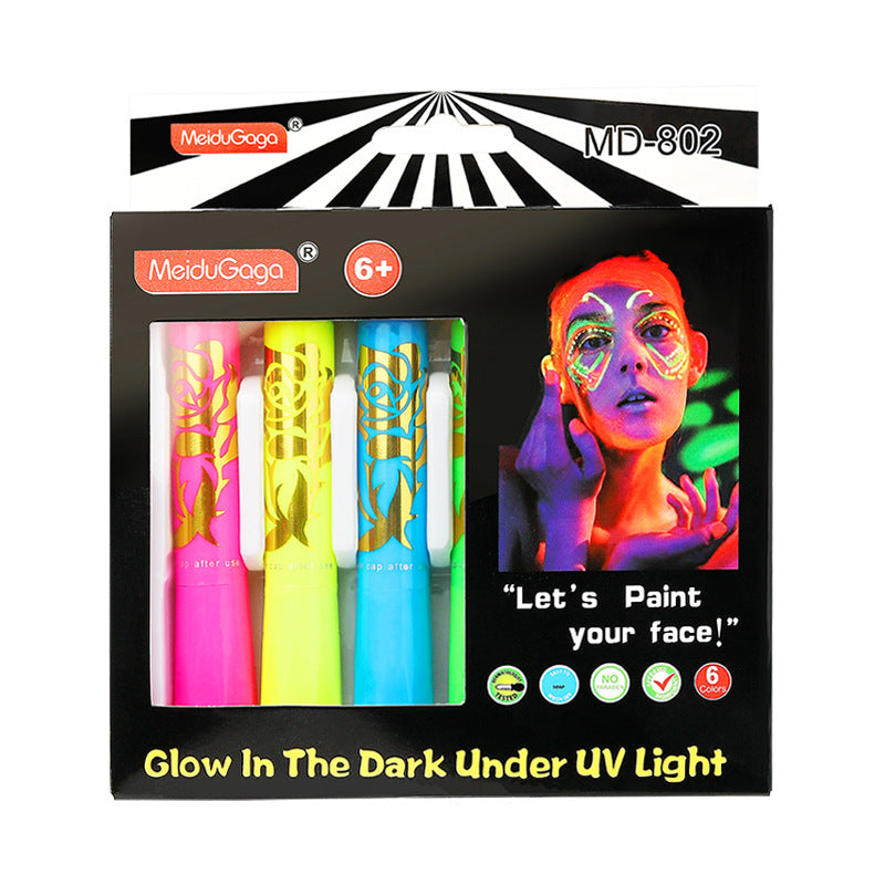 Glow-in-the-Dark Face Paint Crayon Set – 6 or 12 Colors Face Paint Crayon Set Oasis Select