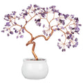 Natural Crystal Stone Tree with Ceramic Pot | Home Decor Crystal Decorative Tree Oasis Select Amethyst