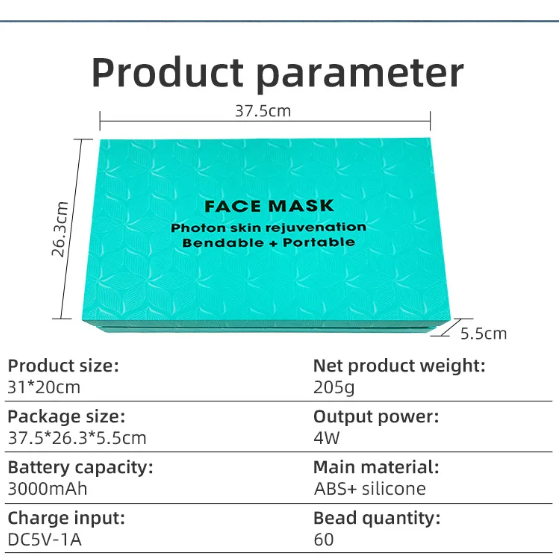 Photonic Silica Gel LED Facial Mask | Skin Rejuvenation Device LED Facial Mask Device Oasis Select