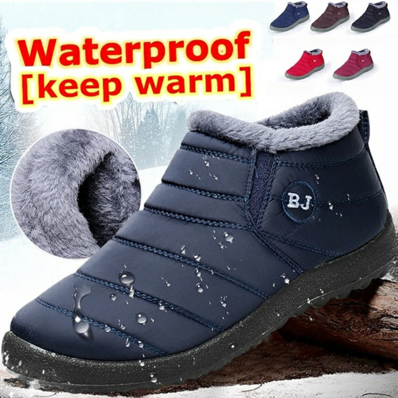 Waterproof Men's Winter Snow Boots – Fleece-Lined Big Size Winter Snow Boots Oasis Select
