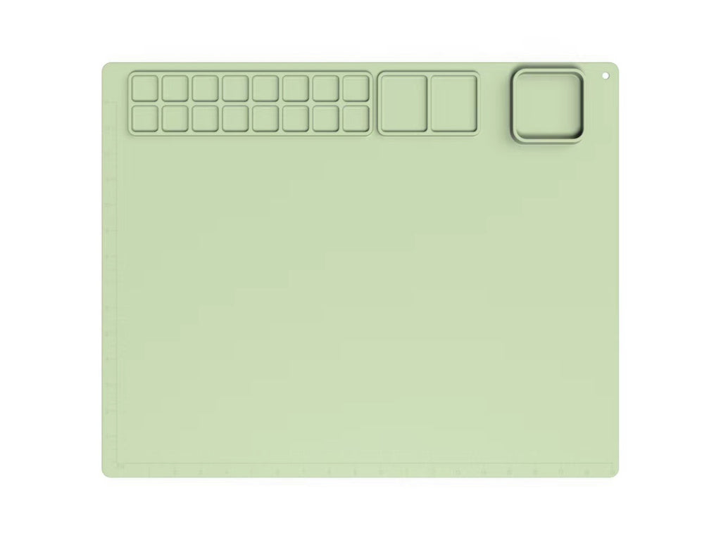 Silicone Drawing Mat for Kids with Palette & Brushes Kids Art Mat Oasis Select Single Painting Pad Green