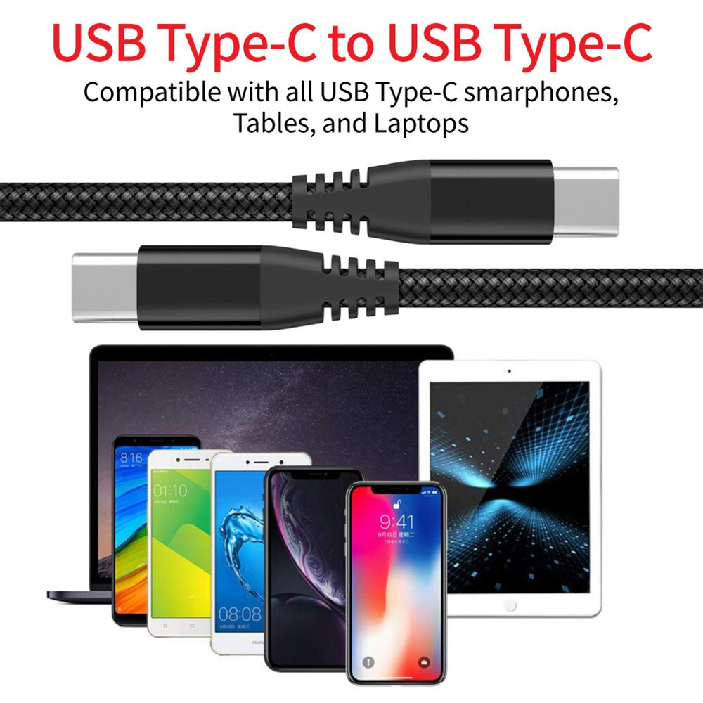 USB-C to USB-C Cable 60W Fast Charging | Nylon Braided USB-C Charging Cable Oasis Select