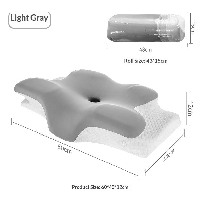 Slow Rebound Memory Foam Pillow – Ergonomic Cervical Support Memory Foam Pillow Oasis Select Light Gray 60X40X12cm