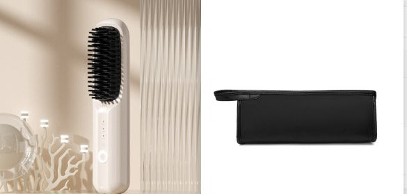 GoBrush PRO Cordless Straightening Brush | Travel Hair Tool Cordless Hair Brush Oasis Select White set Set