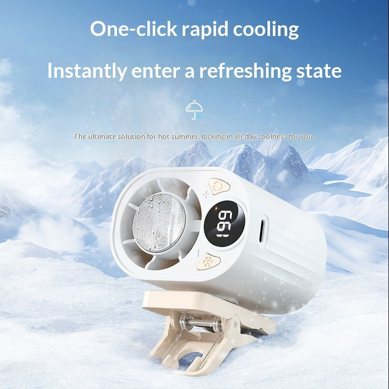 USB Rechargeable Outdoor Clip Fan – Ice-Pack Cooling Portable Clip Fan Oasis Select