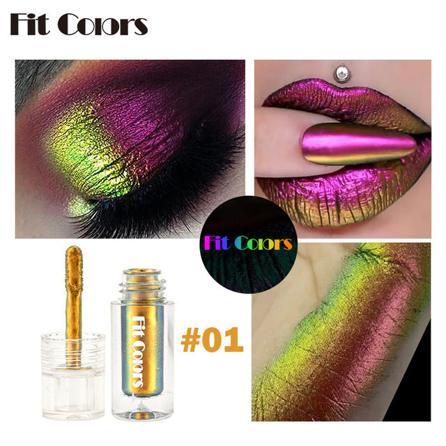 Aurora Multi Chrome Liquid Eyeshadow Pigments – 6 Shades Liquid Eyeshadow Pigment Oasis Select Gold