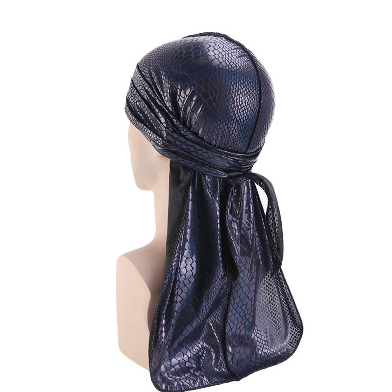 Crocodile Pattern Long Tail Pirate Hat with Cloak Costume Hat Set Oasis Select Black