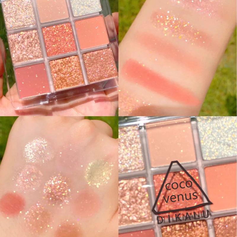 DIKALU Sunset Glow 9-Color Eyeshadow Palette | Matte & Shimmer Eyeshadow Palette Oasis Select