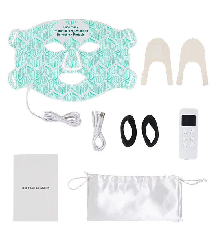 Photonic Silica Gel LED Facial Mask | Skin Rejuvenation Device LED Facial Mask Device Oasis Select Green One Size
