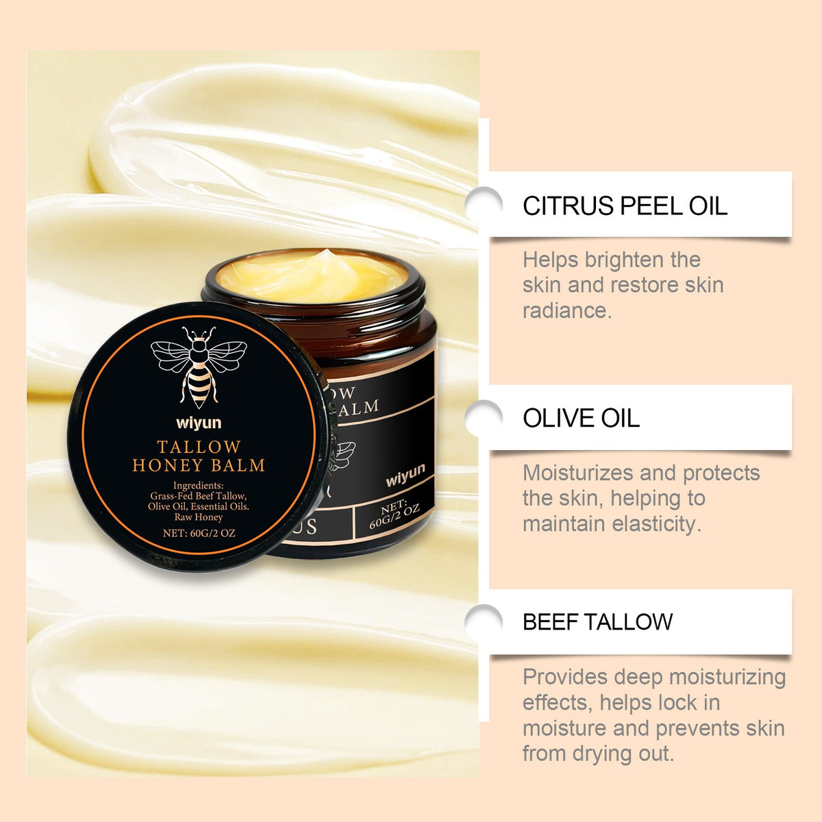 Butter & Honey Moisturizing Body Cream – Daily Hydration 60g Body Moisturizing Cream Oasis Select