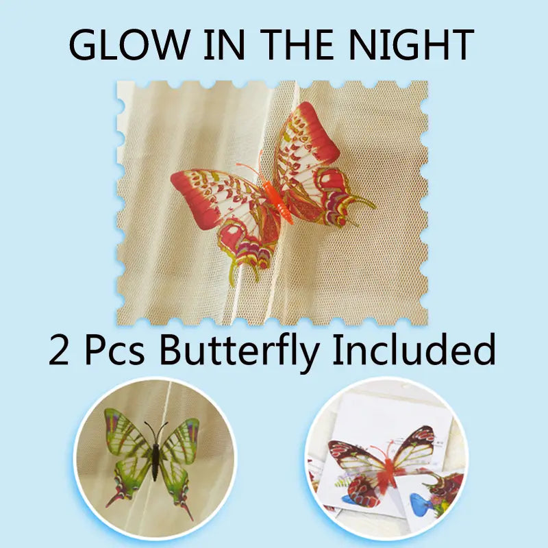 Round Ceiling Mosquito Net with Butterfly Decor – 6 Colors Bed Canopy Net Oasis Select