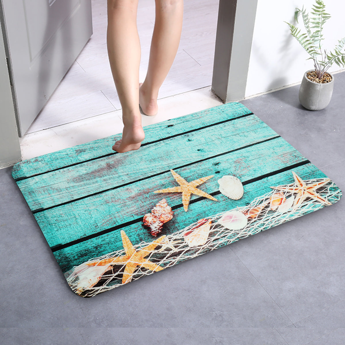 40x60cm Non-Slip Starfish Rug – Kitchen, Bath & Bedroom Mat Non-Slip Floor Mat Oasis Select