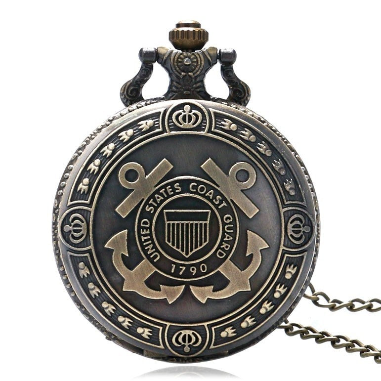US Coast Guard 1790 Bronze Vintage Pocket Watch | Quartz Pocket Watch Oasis Select