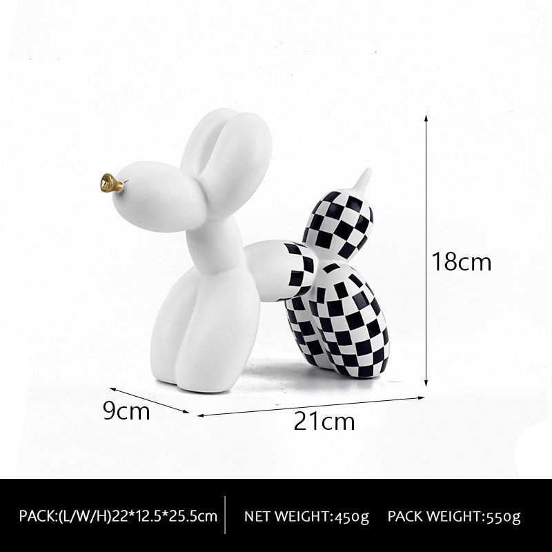 Colorful Balloon Dog Figurine | European Water Transfer Art Decor Decorative Figurine Oasis Select Black lattice gold mouth on white background