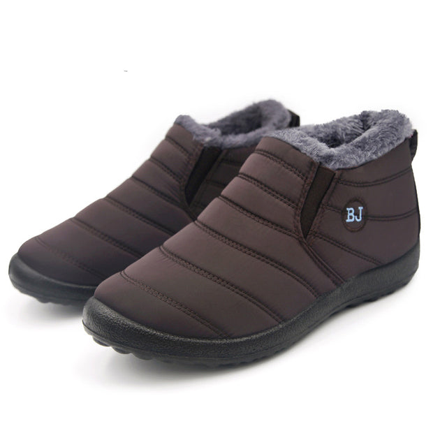 Waterproof Men's Winter Snow Boots – Fleece-Lined Big Size Winter Snow Boots Oasis Select BJ-Brown / 44