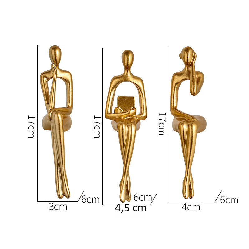 Abstract Sitting Figure Resin Sculpture | Modern Home Decor Decorative Figurine Oasis Select