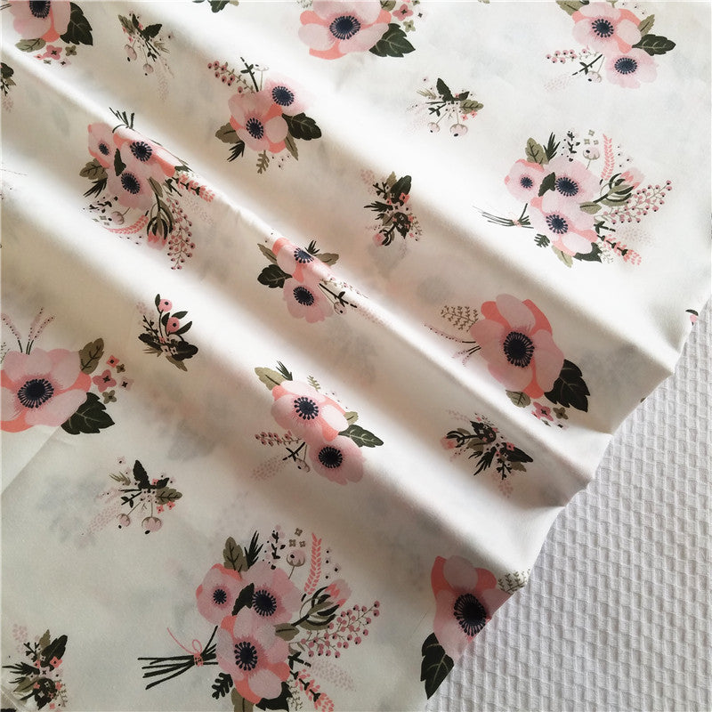 Pastoral Floral Twill Cotton Fabric – 1.6m Wide | DIY Sewing Cotton Craft Fabric Oasis Select flower 3 / 1 meter