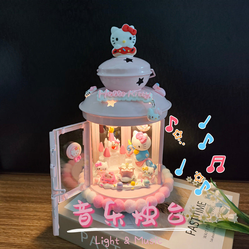 DIY Musical Candle Holder – Creative Gift with Melodies & Glow Musical Candle Holder Oasis Select Music pink Candlestick pink kitty material package