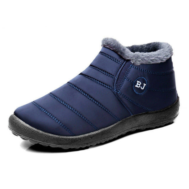 Waterproof Men's Winter Snow Boots – Fleece-Lined Big Size