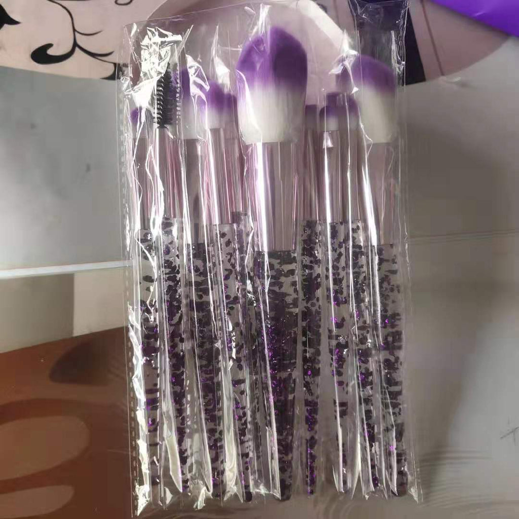 10-Piece Makeup Brush Set – Blend, Contour & Highlight Makeup Brush Set Oasis Select purple opp