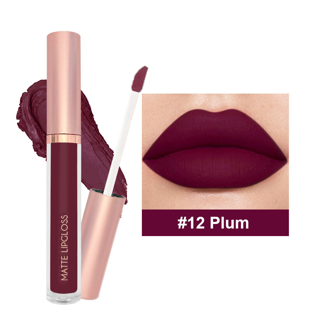 12-Color Matte Lip Gloss Set – Nude & Bold Shades Matte Lip Gloss Set Oasis Select set / Three Years