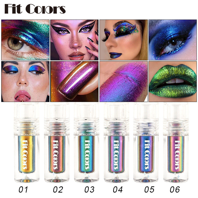 Aurora Multi Chrome Liquid Eyeshadow Pigments – 6 Shades Liquid Eyeshadow Pigment Oasis Select