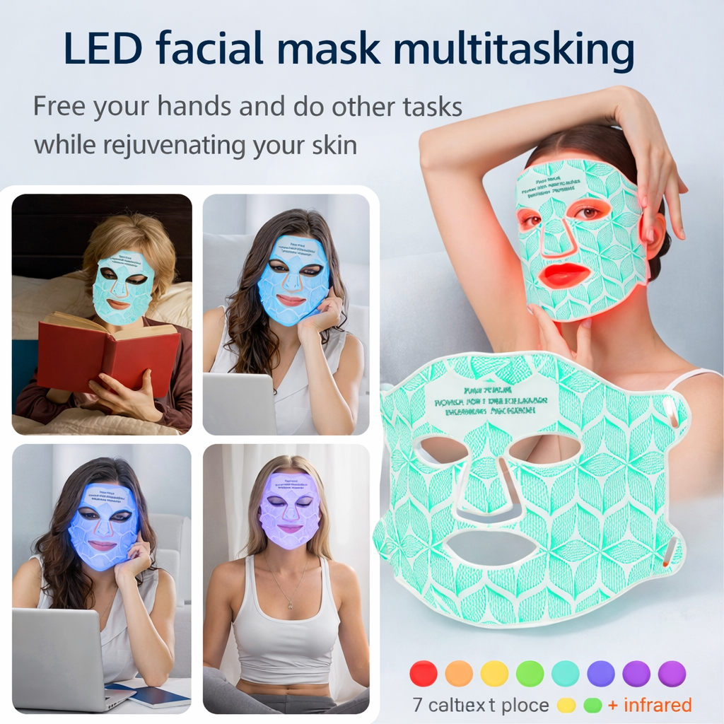 Photonic Silica Gel LED Facial Mask | Skin Rejuvenation Device LED Facial Mask Device Oasis Select