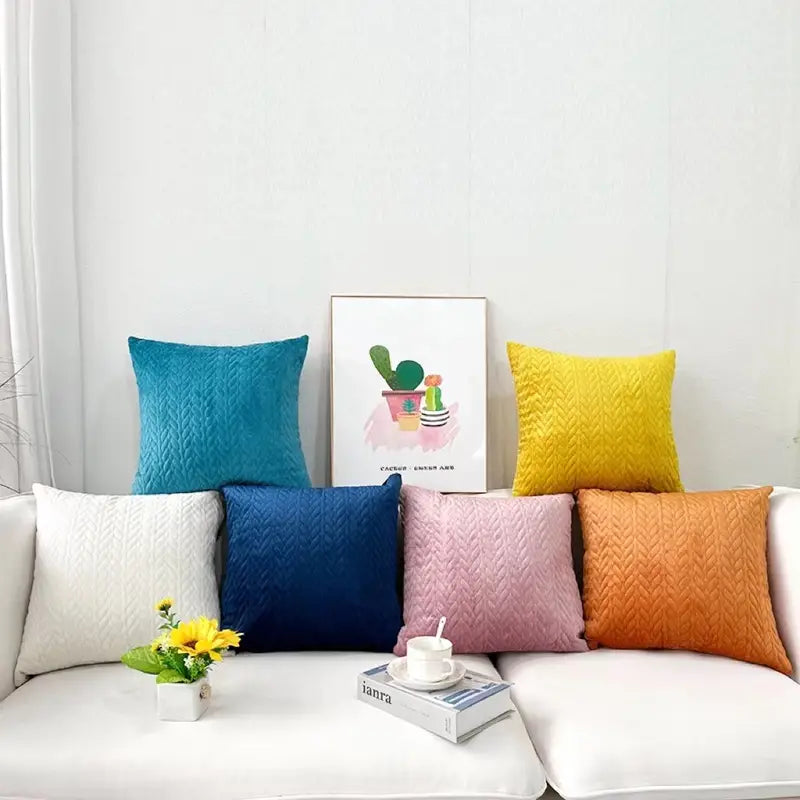 Soft Velvet Square Throw Pillow Cover 45x45cm | Home Decor Velvet Pillow Cover Oasis Select